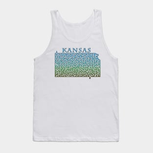 State of Kansas Colorful Maze Tank Top